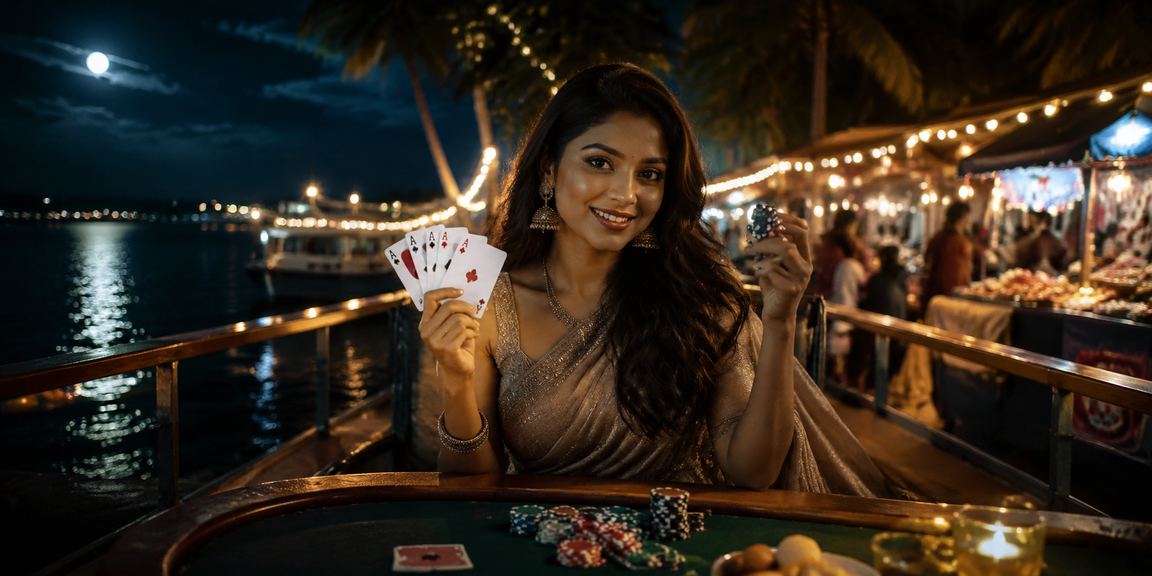 সেন্ট মার্টিন সৈকতে পোকার খেলায় অংশ নিচ্ছেন খেলোয়াড়রা